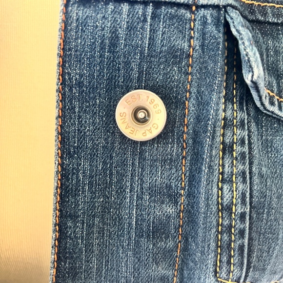 Gap Classic Women's Blue Jean Jacket - Gap Stretch Small Medium-Dark Blue - Picture 8 of 16